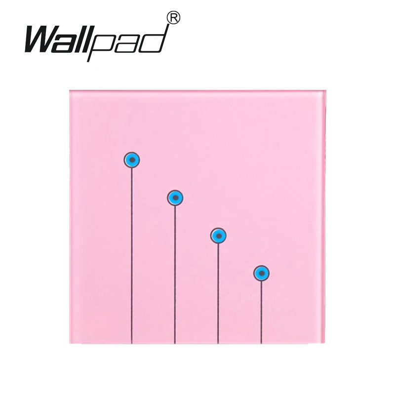 

Pink LED Wallpad 4 gangs 1 way wall switch touch 110V~220V Waterproof Touch Light Switch