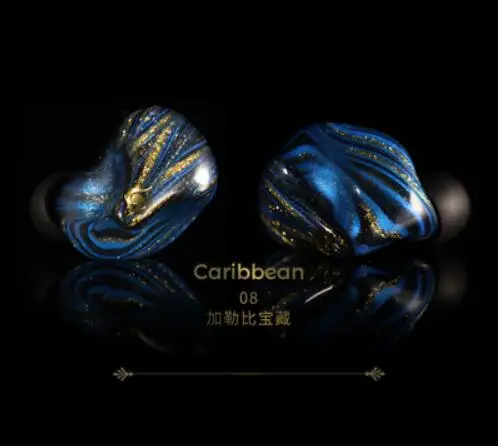 08 Caribbean Peacock audio P1 7 мм полночастотные динамические наушники-вкладыши HIFI наушники ручной работы со съемным кабелем - Color: 08 Caribbean