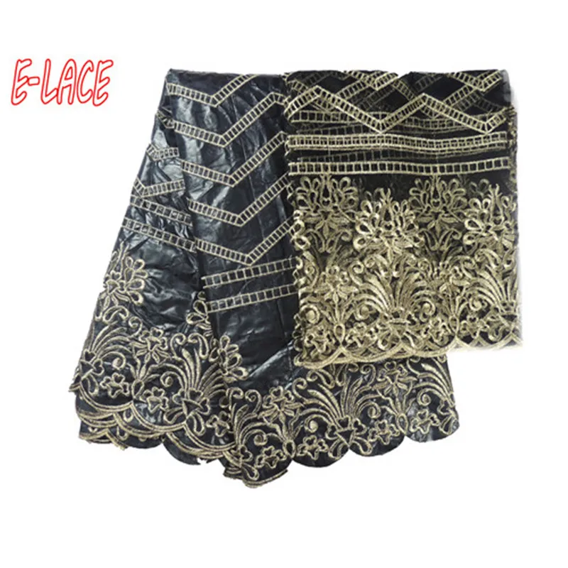 Новинка 2017 фиолетовый Африканский Базен вышивка ткани шнурка 5 ярдов + 2 свадебное