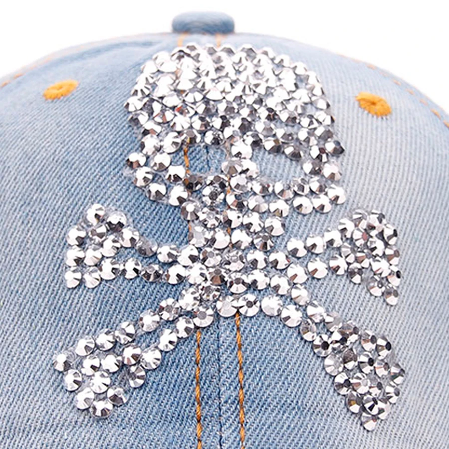 2018 летние блестящие ручные колпачки для женщин повседневные джинсовые бейсболки