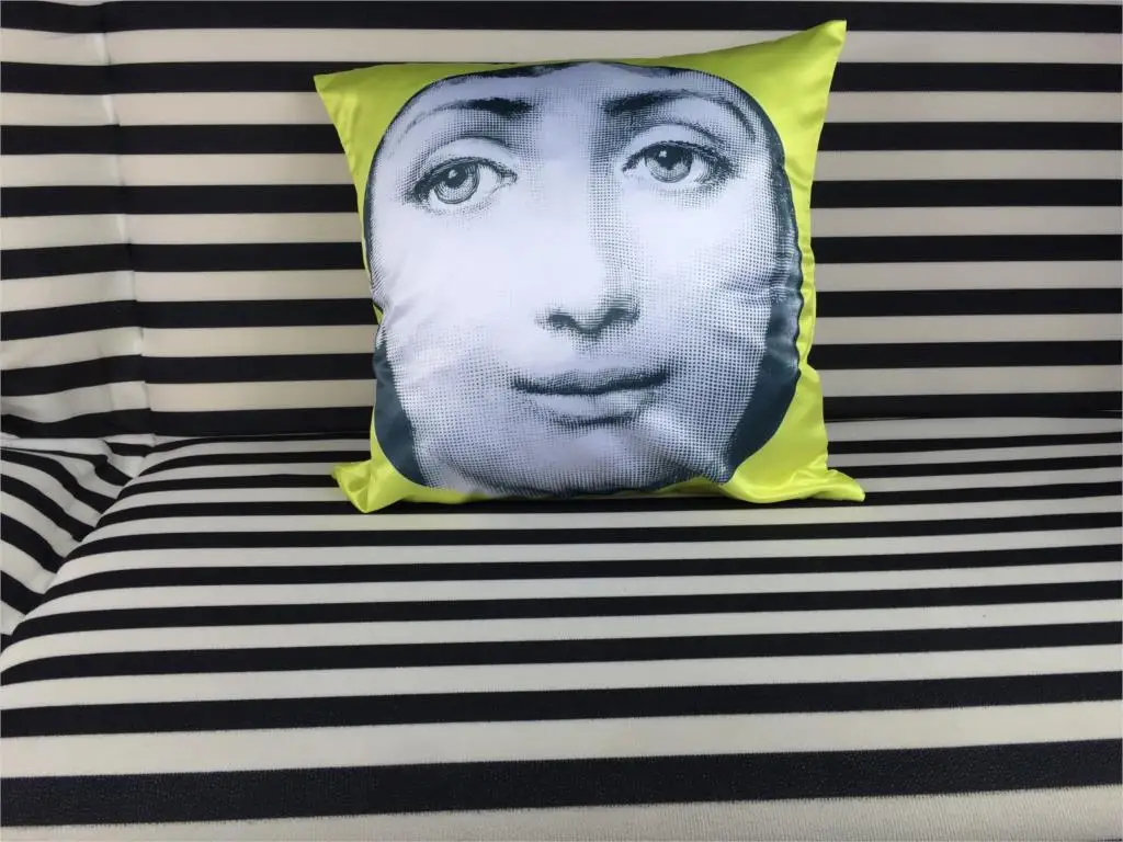 Винтажный чехол для подушки Fornasetti Art Beauty Face на заказ 33 см x мягкий отличный