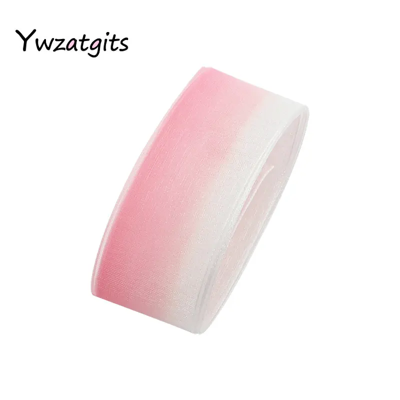 Color 5 Ywzatgits 10y/лот 25 мм градиент цвета органзы ленты для свадьбы домашний декор рукоделие Подарочная упаковка аксессуары ручной работы YP0201 - Цвет: Color 5