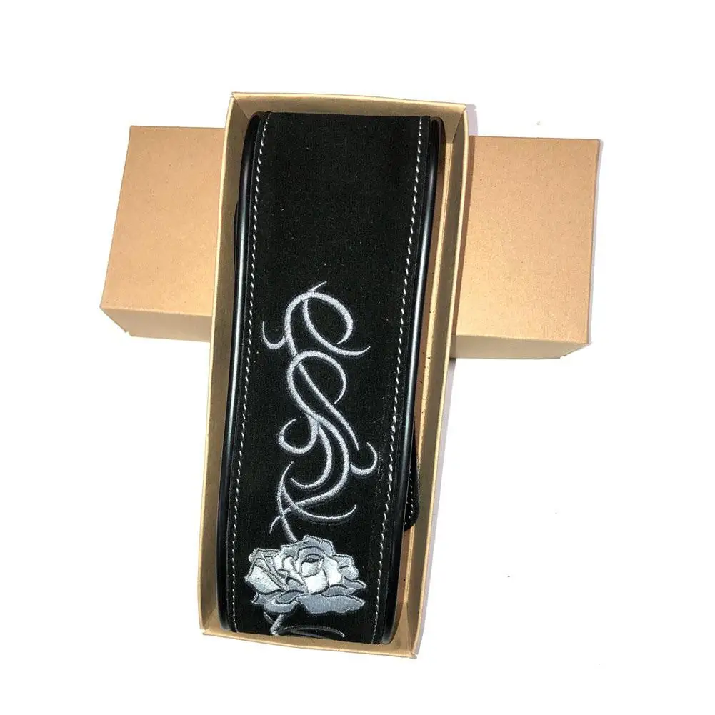 Натуральная коровья кожа матовый Мягкий регулируемый ремень для гитары