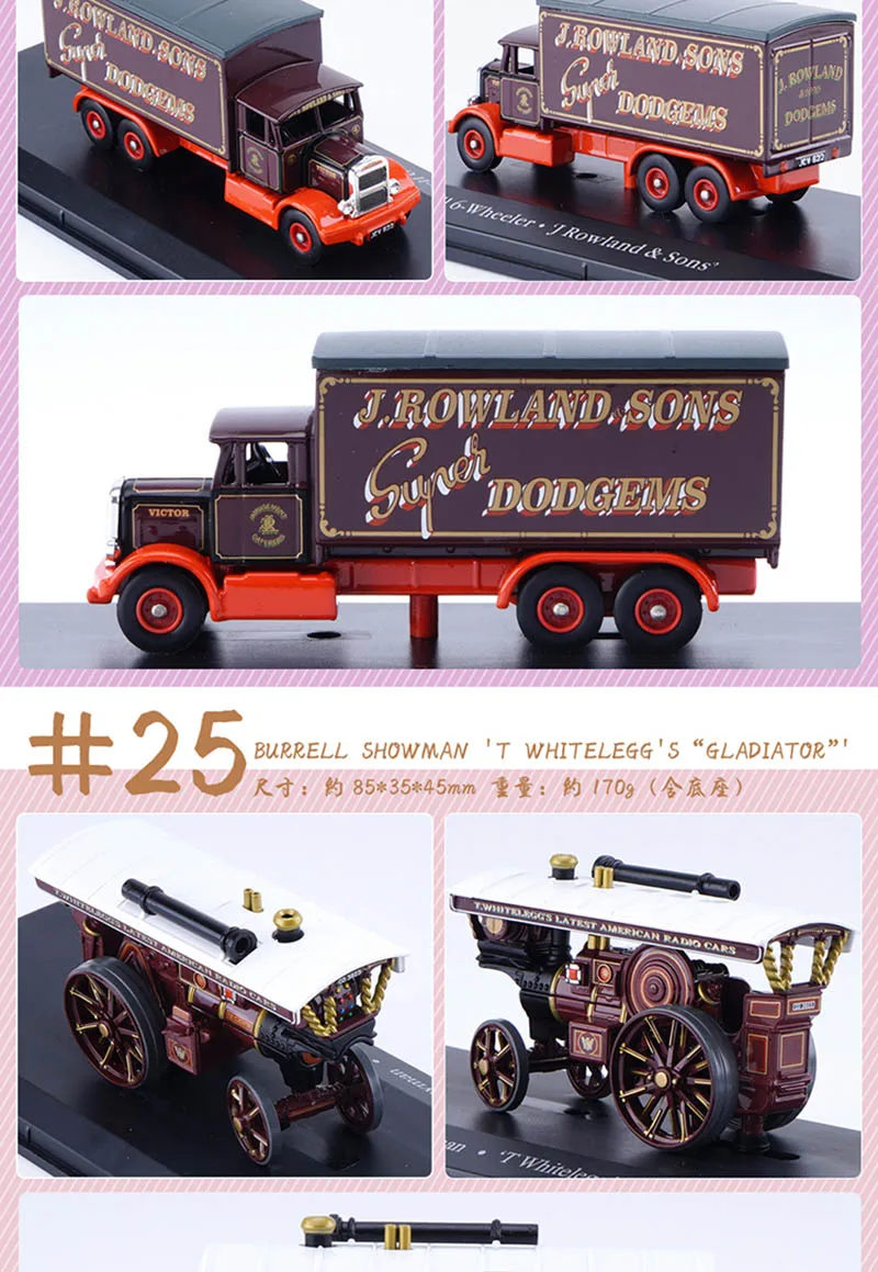 1/76 Винтажная Коллекция грузовиков, Классические статические игрушечные модели машин, автомобильные литые игрушки для детей