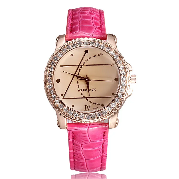 Women rhinestone watches fashion casual quartz watch crystal diamonds pu leather band girls hour clock new arrival best gift | Наручные