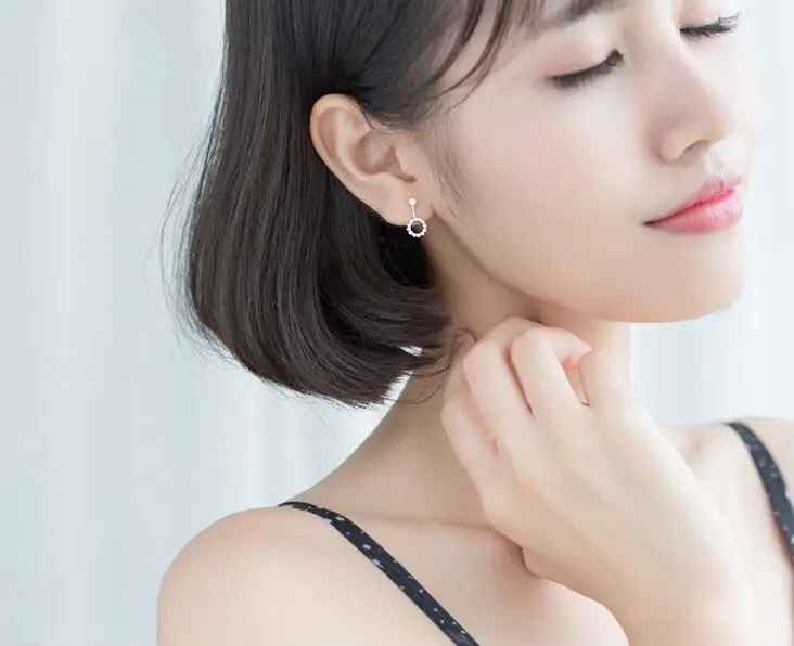 Аутентичные настоящие серьги подвески из серебра 100% пробы с открытым счастливым