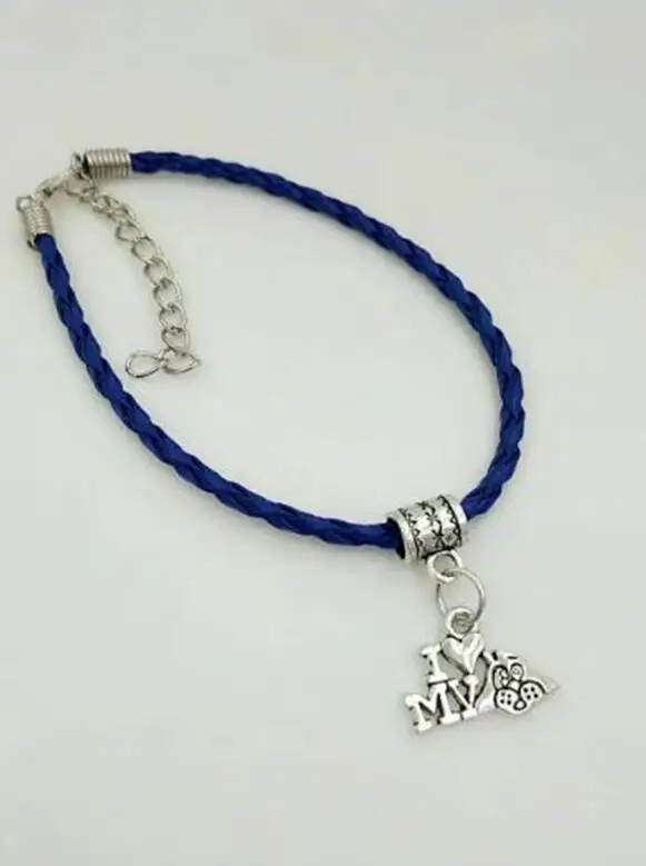 10 шт. женский кожаный плетеный браслет Я люблю мою собаку | Украшения и аксессуары