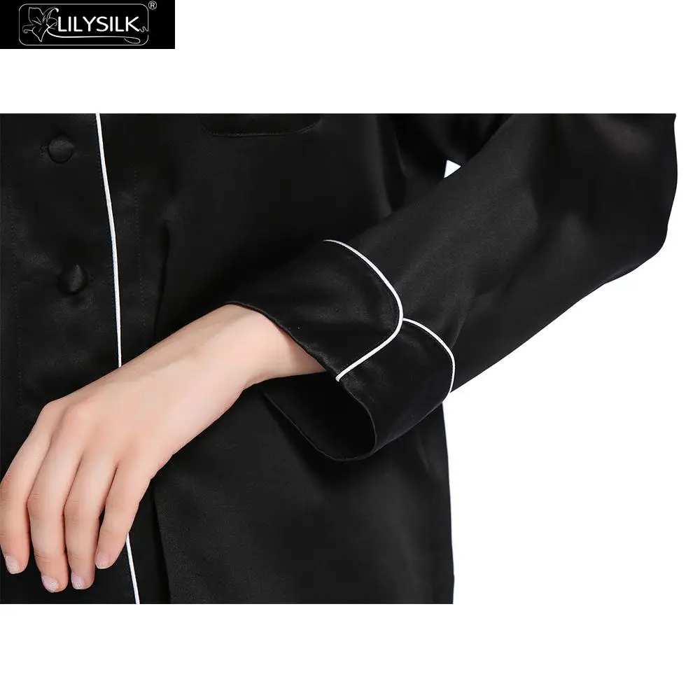LilySilk пижамы шорты набор женщин Чистый 100 шелк 22 momme Роскошные с обрезкой стежка