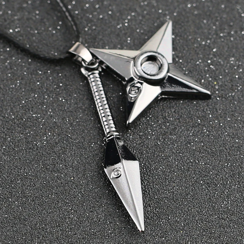 Ожерелье Kunai Дротика Shuriken оружие Konoha логотип удзумаки Итачи Саске кожаный