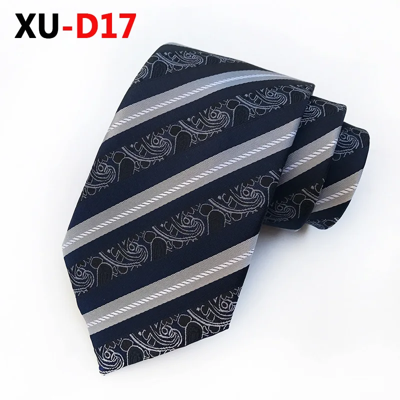 XU-D17 Шелковый 8 см разноцветный синий галстук в горошек Бизнес Модный Роскошный Галстук официальные аксессуары мужские галстуки - Цвет: XU-D17