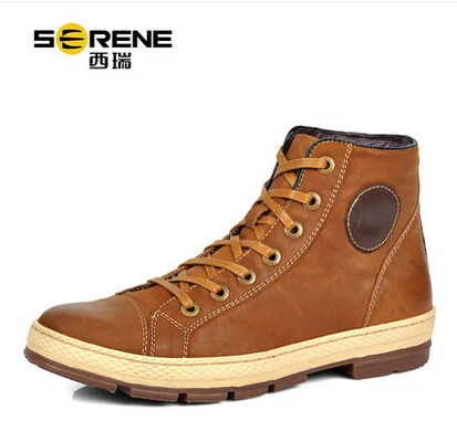 Brown 2212 красивые мужские Ботинки martin из коровьей кожи наивысшего качества; сезон осень-зима; модные мужские ботинки из 111% натуральной кожи с высоким берцем - Цвет: Brown