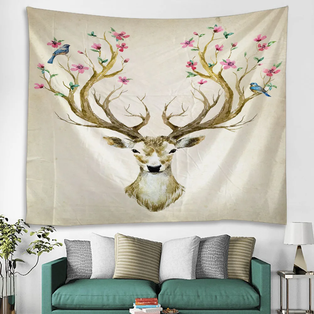 3D печатных мультфильм Wapiti Паттен гобелен гостиная и номер Decortion песчаный пляж пикник Полотенца