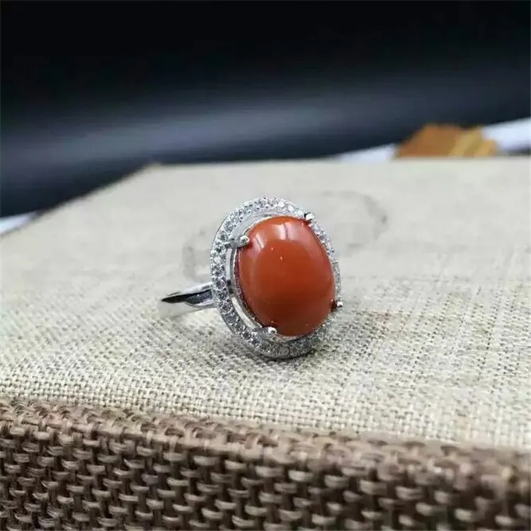 

KJJEAXCMY fine jewelry 925 pure silver inlaid with natural south red agate lady's ring jewelry water drop lotus leaves dfghj