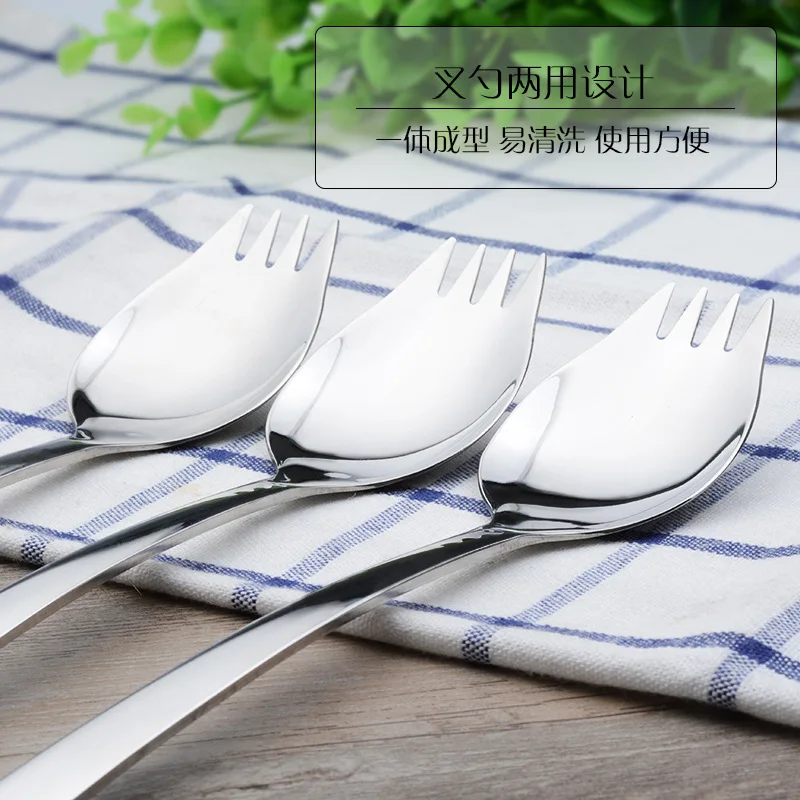 304 нержавеющая сталь салатная вилка и ложка интегрированная Западная посуда