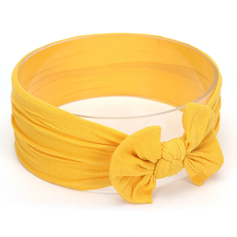 Распродажа Корейские Однотонные эластичные детские повязки на голову с большим