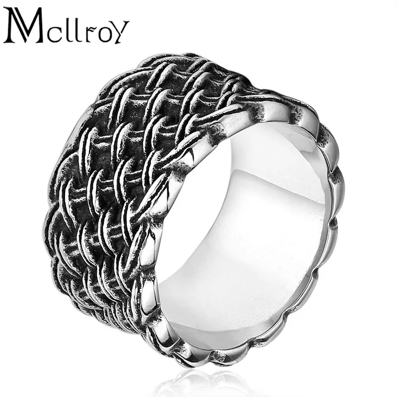 Mcllroy кольцо Для мужчин Кольца Ретро стиль обручальные кольца из нержавеющей
