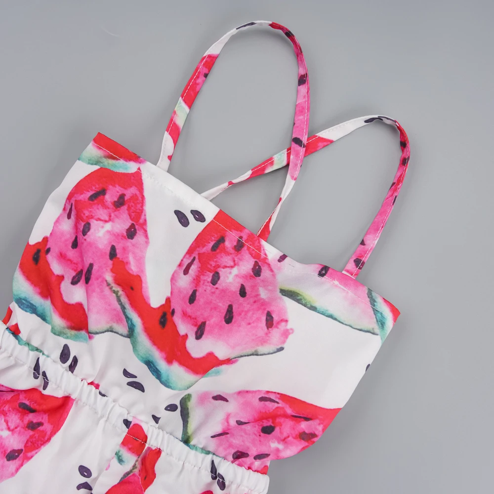 Летняя новинка повседневный милый комбинезон без рукавов для маленьких девочек