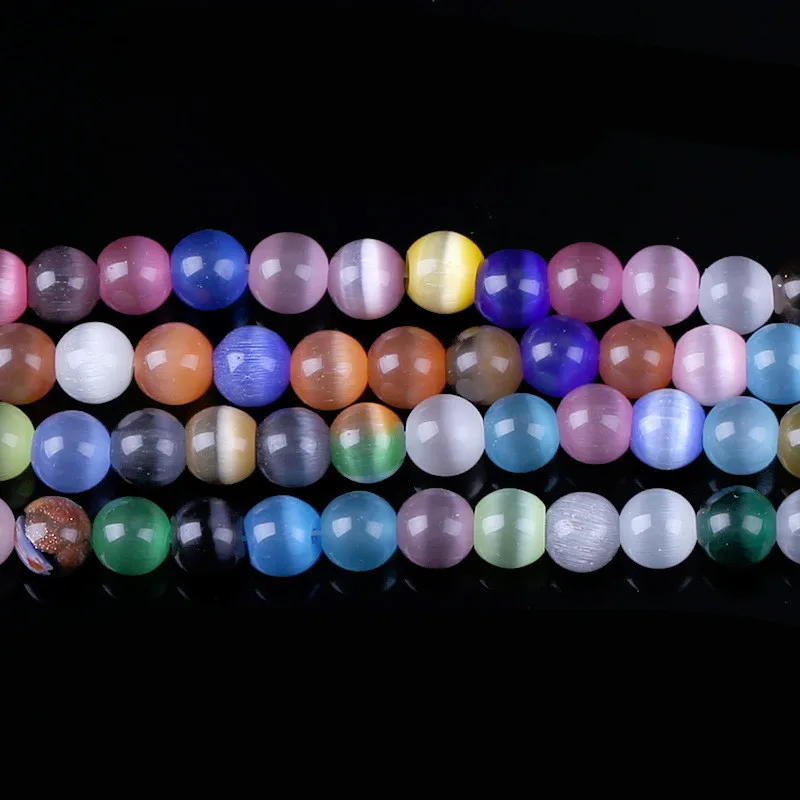 

Wholesale 6/8/10mm High Quality Colorful Cat Eye Stone Round Beads Scattered Beads DIY Accessories Jewelry