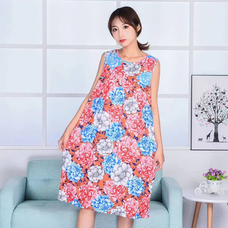 Style 4 Хлопковая ночная рубашка для беременных женщин, без рукавов, домашняя пижама для мамы, Сексуальная Домашняя одежда с принтом, свободный размер, Студенческая Пижама - Цвет: Style 4