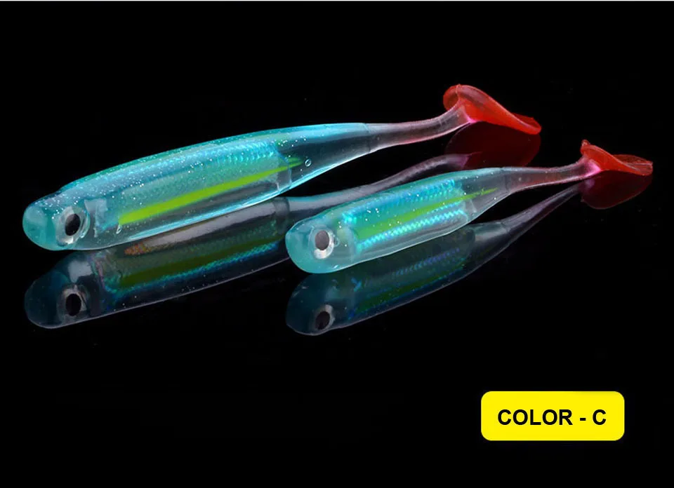 WALK FISH 2 шт./лот T Tail мягкие имитирующие приманки 70 мм 90 мм 2 г 5 г силиконовые приманки Красочные искусственный карп приманки для рыбалки