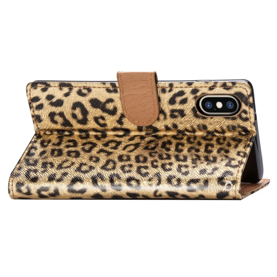 Крутой женский кожаный бумажник флип леопардовый чехол для Apple iPhone X XR coque XS max кошелек чехол 8 7 plus funda 6 6s plus 11 чехол