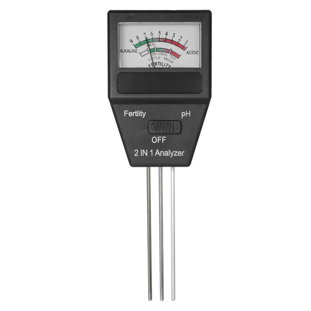 2 in 1 soil tester Mini digital Soil pH Meter Fertility Tester Analyzer ph +Three Probes for Gardening Farming Lawn | Инструменты