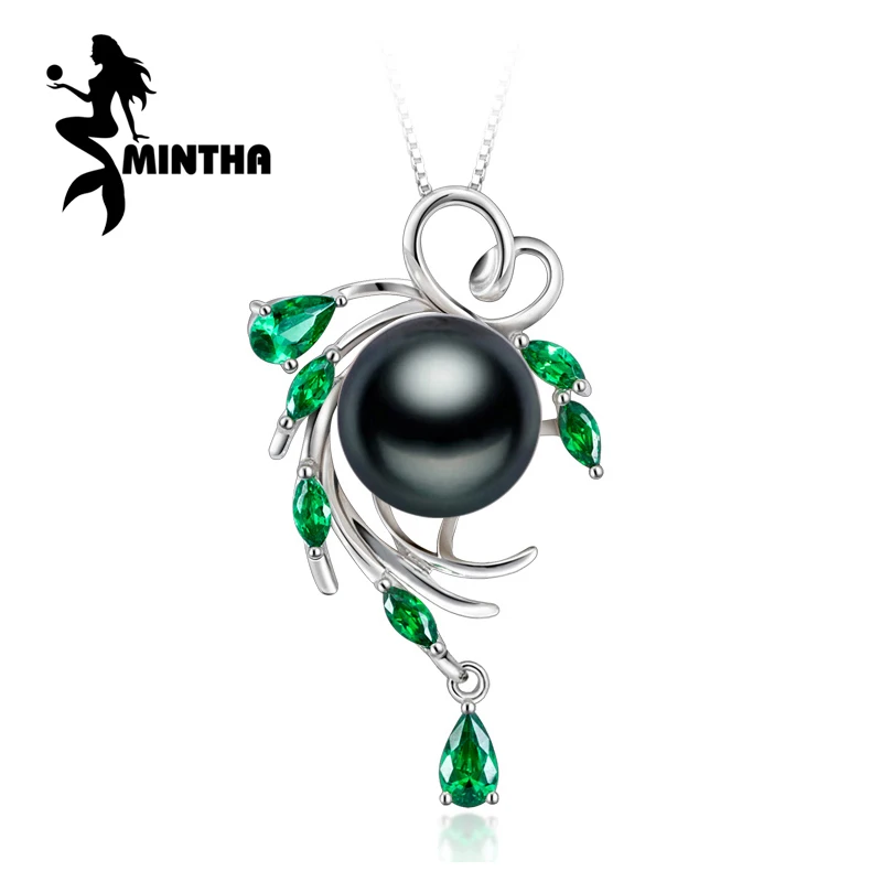 Ожерелье MINTHA из стерлингового серебра 925 пробы с цветком, ювелирные изделия из жемчуга Богемские ожерелья жемчужное ожерелье с подвеской для женщин ювелирные украшения