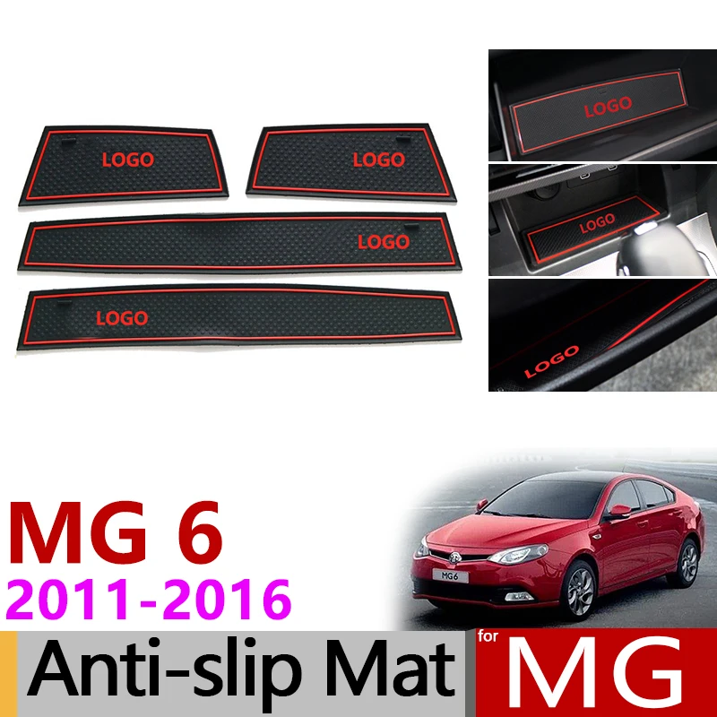 

Anti-Slip Gate Slot Mat Rubber Coaster for MG 6 2011 2012 2013 2014 2015 2016 MG 6 GT Magnette Sedan Accessories Car Stickers