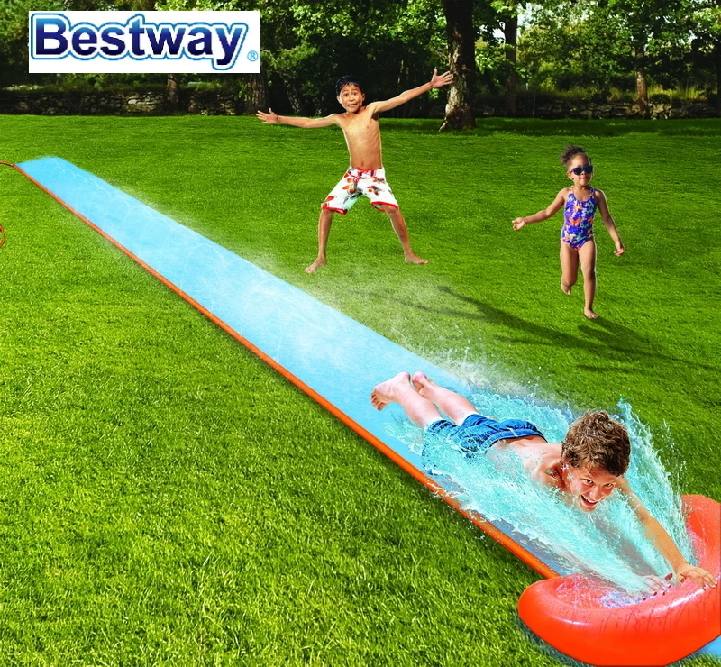 W0 52207 Bestway 5 49 m Long H2OGo! Одноместный слайд 18 'мягкая посадка для плавной и быстрой