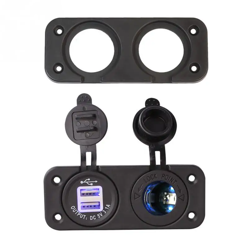 Dual Car Motorcyle Panel Cigarette Lighter Voltmeter Marine USB Power Boat DIY Sockets With Screw 10A | Автомобили и мотоциклы
