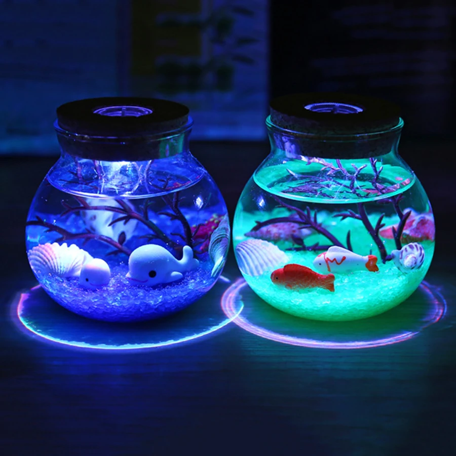 Светодиодная RGB лампа BEIAIDI в виде бутылки желаний ночная с удаленным изображением