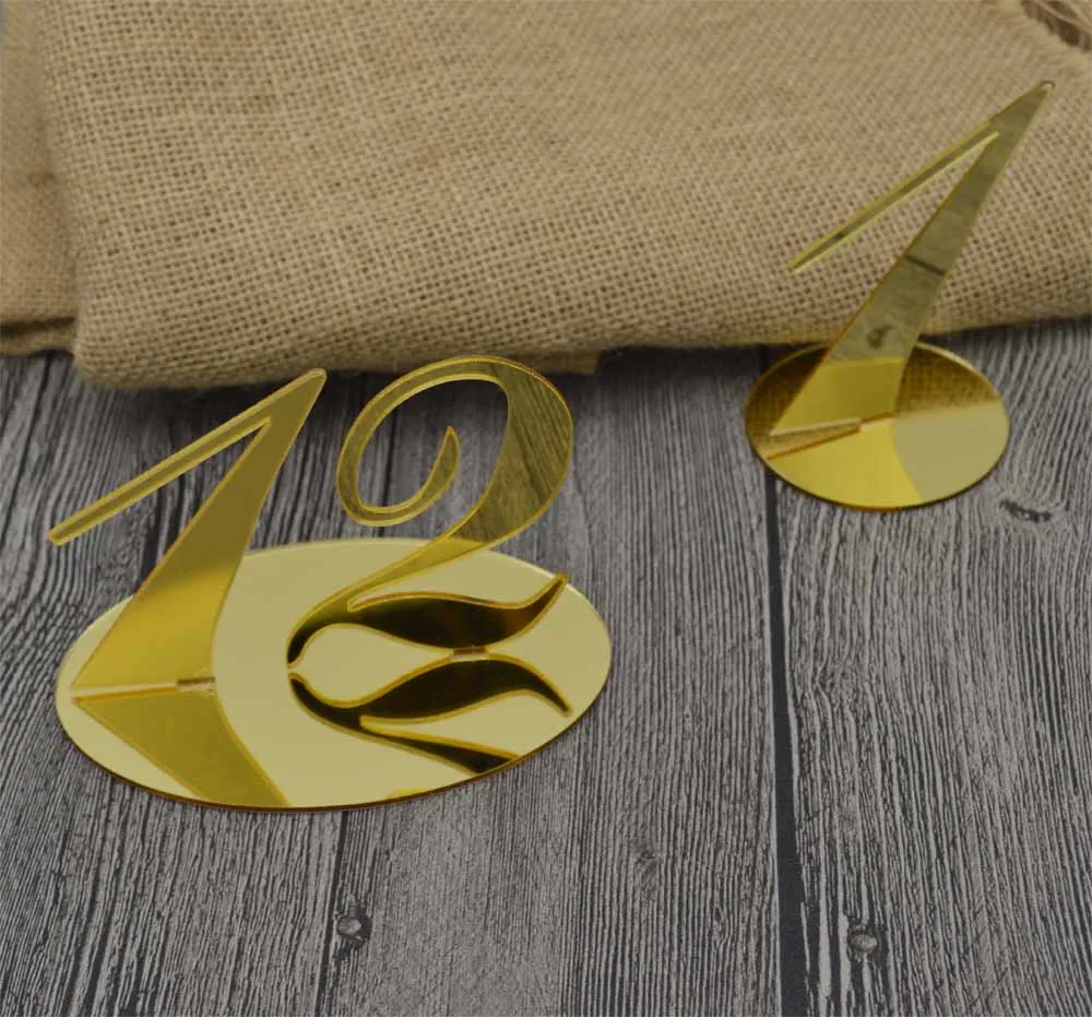 Набор 1-10 номера свадебных столов Золотой номер стола декор свадебного для