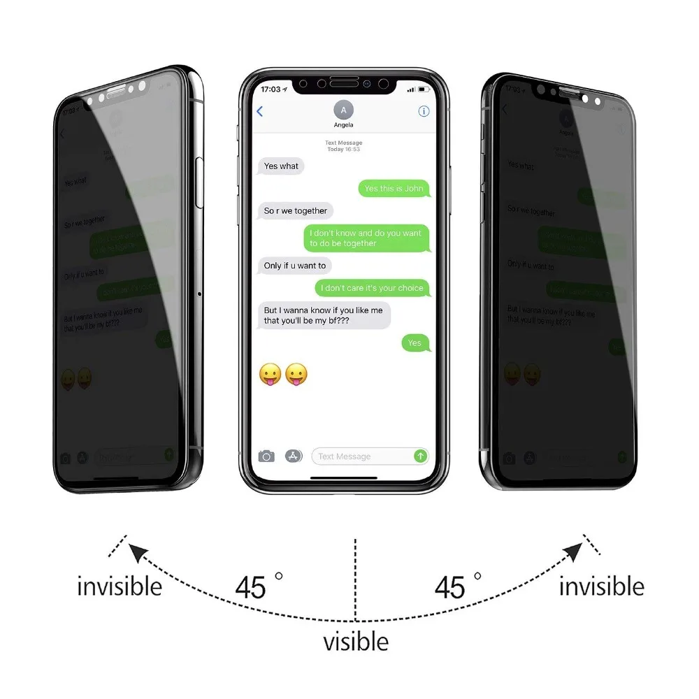 Антишпионское закаленное защитное стекло для IPhone 5 6 6s 7 8 Plus X XR XS Max | Мобильные