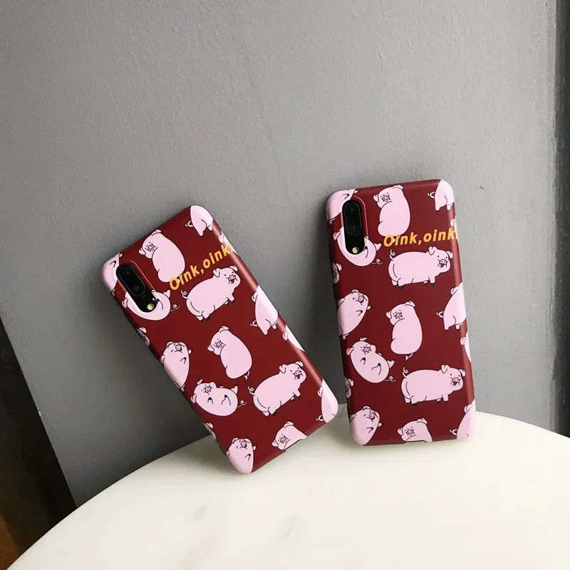 STROLLIFE Cute Cartoon Pig Case for Huawei P20 pro Mate 20 Funny Looking Back Pattern Cover Honor 9 10 Nova3 3i Soft Shell |