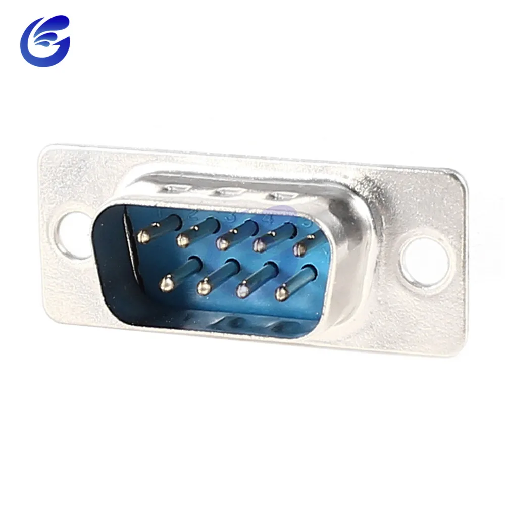 10 шт. RS232 DB9 Серийный VGA 9 Pin Женский 2 ряда припоя Тип штекер D-SUB штекер разъем