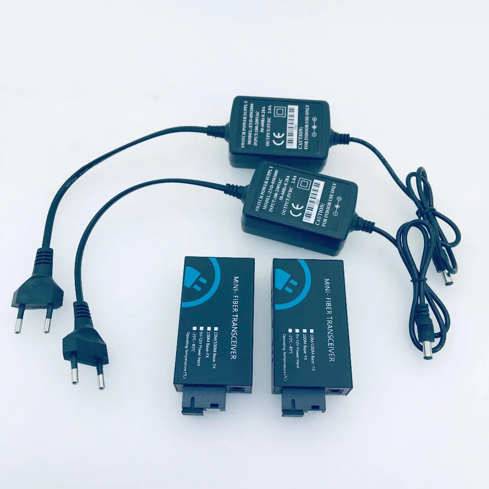 1 пара мини 10/100 м 2UTP 2 * RJ45 и SC одиночный волоконный коммутатор 20 км Ethernet