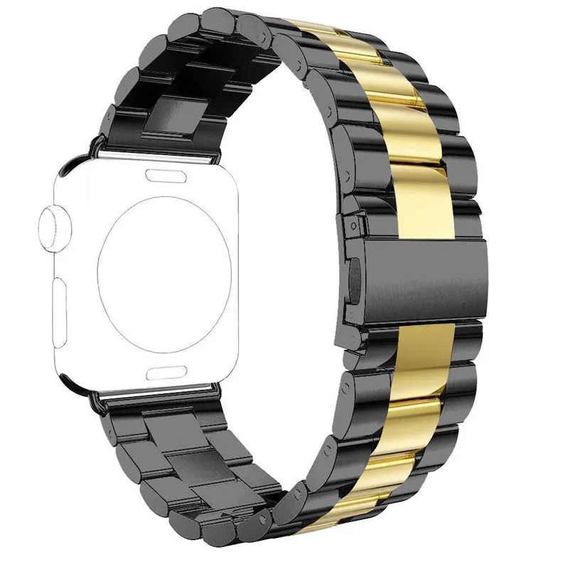 Ремешок для Apple watch Band 4 5 correa iwatch 42 мм 38 мм 3 2 44 мм 40 мм браслет из нержавеющей стали pulseira Apple watch 4 аксессуары - Цвет ремешка: Black gold