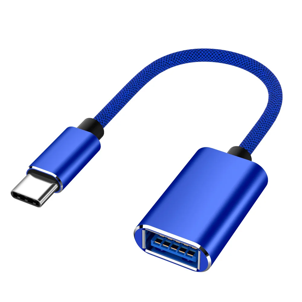 Синий Type C-USB 3,0 OTG USB кабель C Штекерный к USB3.0 Женский конвертер USB-C Кабель-адаптер для синхронизации данных для samsung Xiaomi huawei P30 - Цвет: Синий