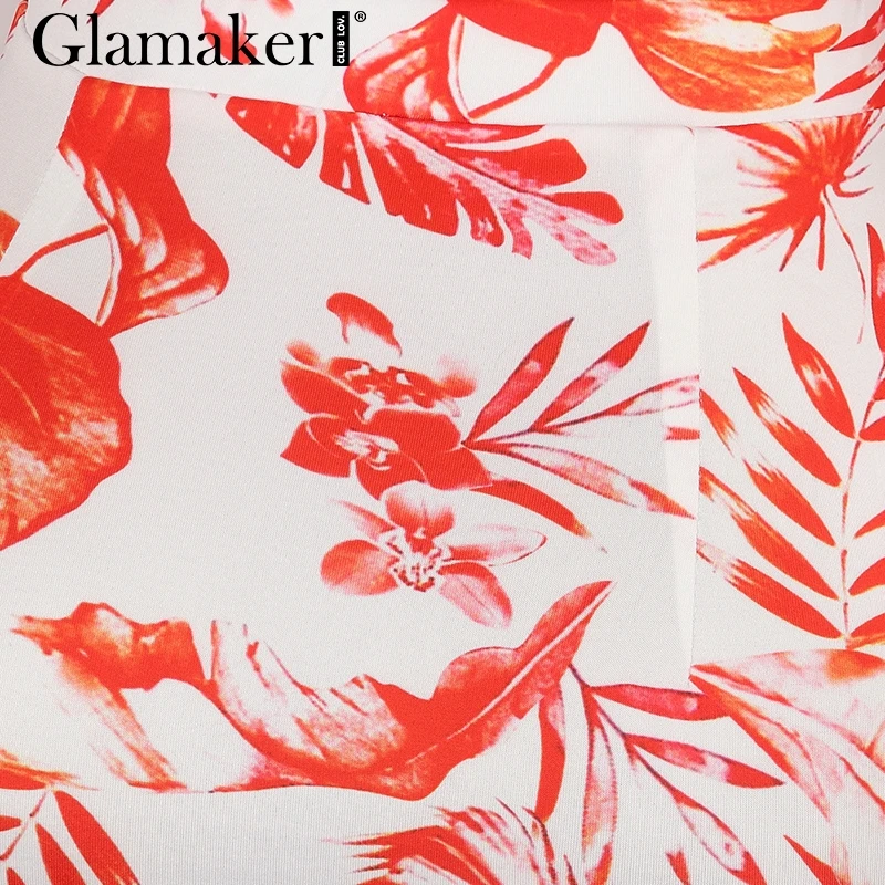 Glamaker сексуальное Асимметричное Платье макси с рюшами женское летнее платье с открытыми плечами на шнуровке женский костюм с принтом из двух частей длинное облегающее платье