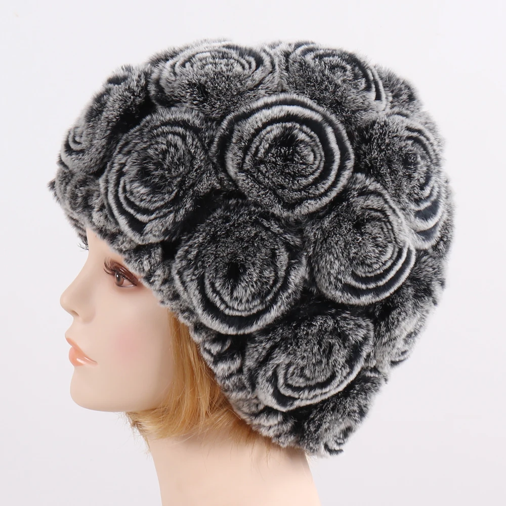 Горячая Распродажа женская зимняя шапка с цветочным рисунком | Аксессуары для