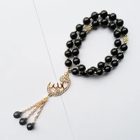good quality new arrive 33pcs 2 layer pearl beads muslim religious pendant friendship bracelet