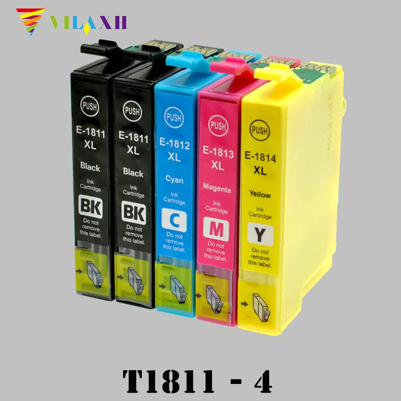 Чернильный картридж vilaxh T1811 для Epson - T1814 expressions XP212 XP215 XP225 XP312 XP315 XP412 XP415 XP202 XP205 XP302 XP305