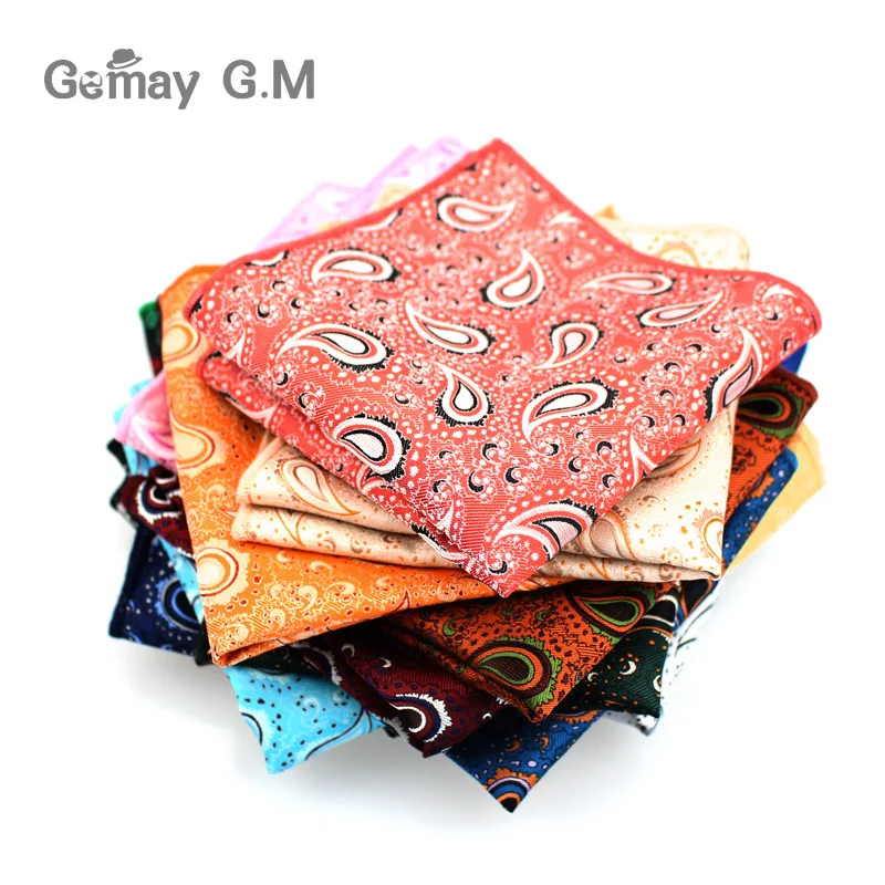 

Brand Vintage Mens Paisley Handkerchief Pocket Floral Pocket Square Business Chest Towel Hanky 25cm*25cm Gentlemen Suit Hankies