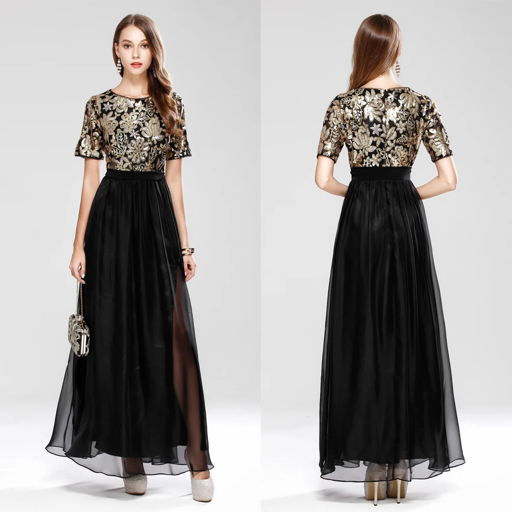 Женские Длинные вечерние платья с вышивкой и блестками для выпускного вечера |