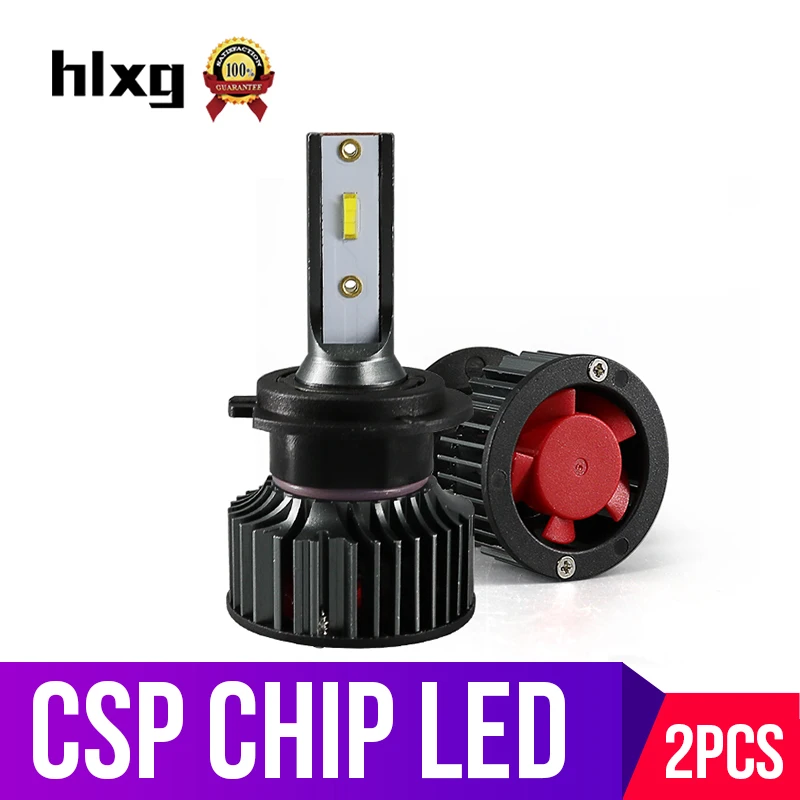 Hlxg CSP H7 светодиодные H4 лампы головного света для автомобильных фар дальний и