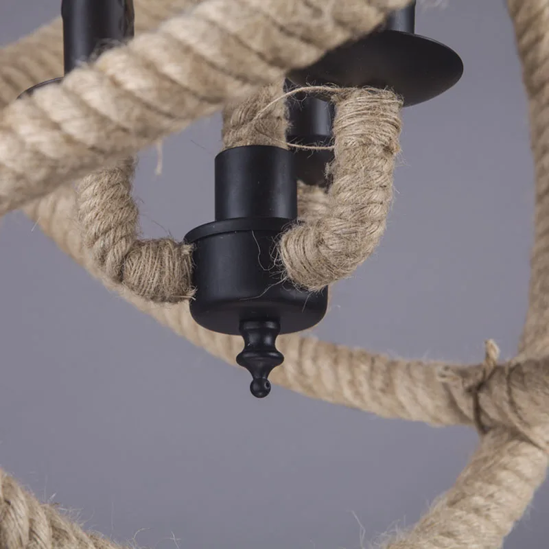 

Creative Industrial Lamp Retro Vintage Rope Pendant Light Lamp Loft Hemp Rope Hanging Light E27 Bulb Holder Lighting Fixture
