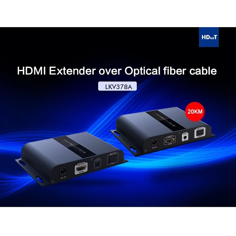 Расширение до 20 км LENKENG LKV378A HTbitT HDMI поверх IP волоконно оптический удлинитель с IR pass