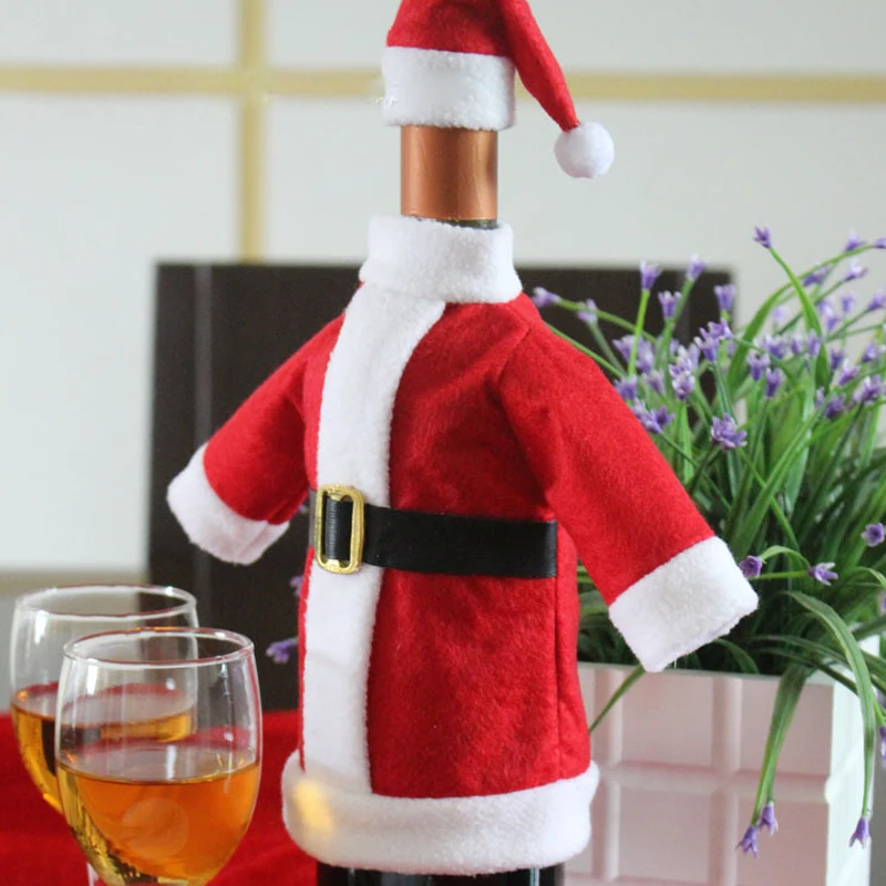 1 комплект ручная работа милые сумки для бутылок чехол одежды с шляпой обеденный