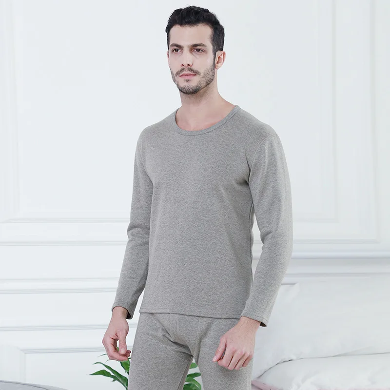 men light grey Нижнее белье для мужчин, Зимние Женские кальсоны, флисовые комплекты, сохраняющие тепло в холодную погоду, мериносовая шерсть, Мужские Термо кальсоны, леггинсы для мужчин - Цвет: men light grey