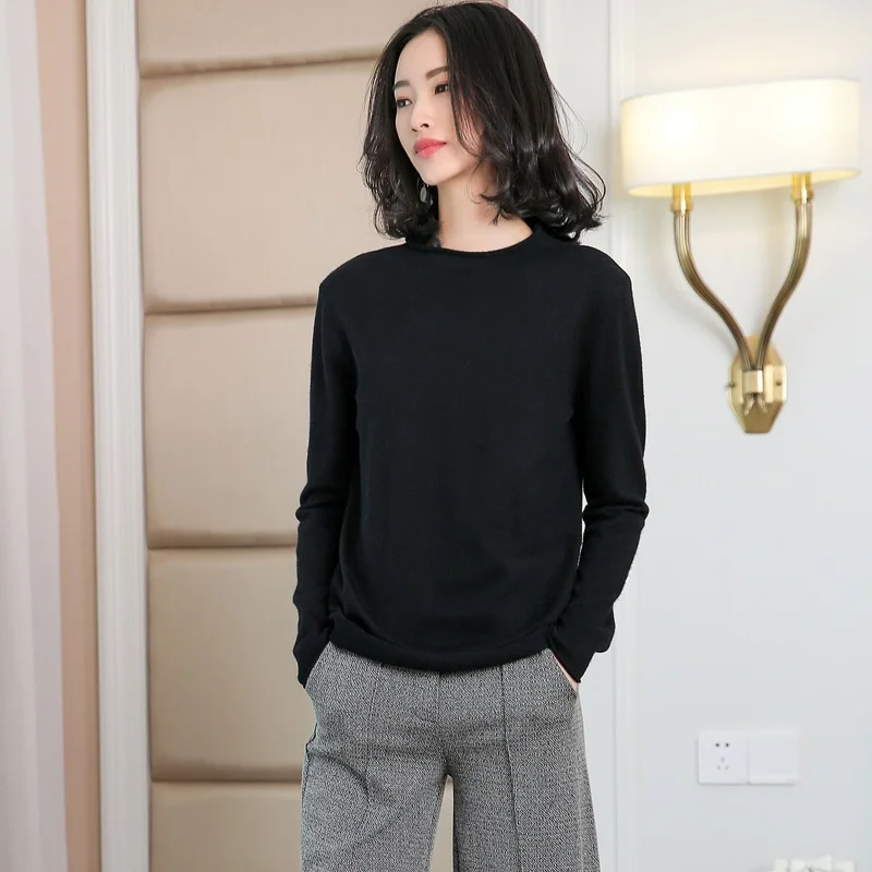 Женский свитер с высоким воротом новинка 2018 облегающий джемпер полувысоким